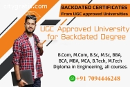 UGC Approved University for Backdated