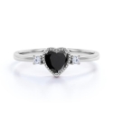 3 stone Black Diamond Engagement Rings