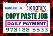 Bangalore Copy paste Job Daily Payment D