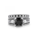 Black Diamond Cushion Engagement Rings