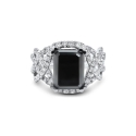 Black Diamond Emerald Engagement Rings