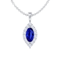 Buy  Halo Marquise Blue Natural Sapphire
