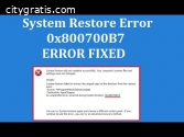How To Fix System Restore error 0x800700