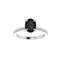 Oval Black Diamond Engagement Rings