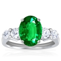 Oval Emerald Engagement Ring for Sale