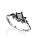Princess Black Diamond Engagement Rings