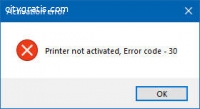Printer Not Activated Error Code 30