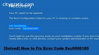[solved] Fix Error Code 0xc0000185